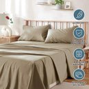 3 Piece Bed Sheet Set- Bedding Sheets & Pillowcases -Breathable Bedding - Wrinkle, Fade, Stain Resistant-Deep Pocket Flat Fitted Bed Sheet Set(Camel Beige,Single)