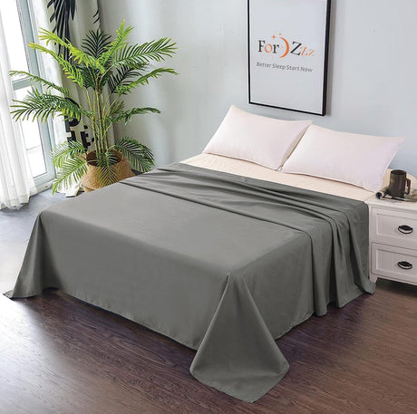 Elegant Comfort Premium Hotel Quality 1-Piece Single Flat Sheet, Luxury and Softest 2000 Thread Count Bedding Flat Sheet(Single,Grey)