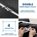 3 Piece Hotel Soft Microfiber Quilt Cover Set-2000TC Duvet/Donna Cover Set & Pillowcases -1 Quilt Cover Zipper Closure & 1 x Pillowcases-Breathable Bedding - Wrinkle, Fade, Stain Resistant(Black,Super King)