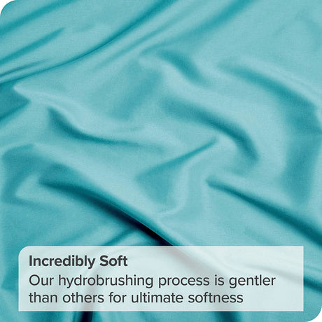 4 Piece Bed Sheet Set- Bedding Sheets & Pillowcases -Breathable Bedding - Wrinkle, Fade, Stain Resistant-Deep Pocket Flat Fitted Bed Sheet Set(Ice Blue,Super King)
