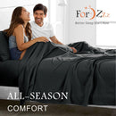 4 Piece Bed Sheet Set- Bedding Sheets & Pillowcases -Breathable Bedding - Wrinkle, Fade, Stain Resistant-Deep Pocket Flat Fitted Bed Sheet Set(Black,Super King)