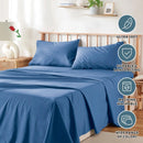 4 Piece Bed Sheet Set- Bedding Sheets & Pillowcases -Breathable Bedding - Wrinkle, Fade, Stain Resistant-Deep Pocket Flat Fitted Bed Sheet Set(Ocean,Super King)