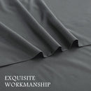 4 Piece Bed Sheet Set- Bedding Sheets & Pillowcases -Breathable Bedding - Wrinkle, Fade, Stain Resistant-Deep Pocket Flat Fitted Bed Sheet Set(Dark gray,Super King)
