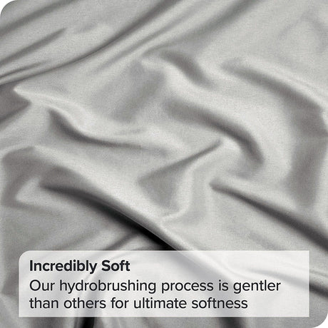 4 Piece Bed Sheet Set- Bedding Sheets & Pillowcases -Breathable Bedding - Wrinkle, Fade, Stain Resistant-Deep Pocket Flat Fitted Bed Sheet Set(Silver-gray,Super King)