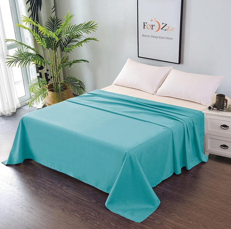 Elegant Comfort Premium Hotel Quality 1-Piece Super King Flat Sheet, Luxury and Softest 2000 Thread Count Bedding Flat Sheet(Super King,Ice blue)