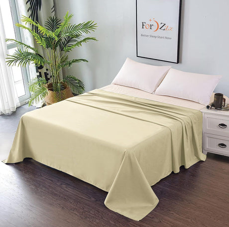 Elegant Comfort Premium Hotel Quality 1-Piece Super King Flat Sheet, Luxury and Softest 2000 Thread Count Bedding Flat Sheet(Super King,Cream White)