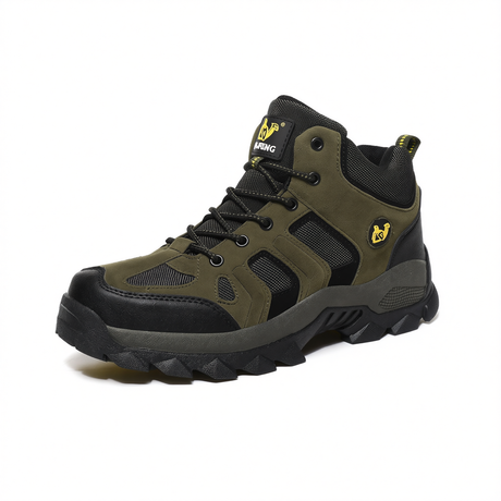 QIFENG Mens High Top Hiking Shoes Anti Slip Rubber Sole Army Green 46