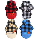 Wonderful Pet Sweater Plaid Zipper Pocket Wool Zipper Pocket Blue and Black L (chest circumference 47 back length 35cm)