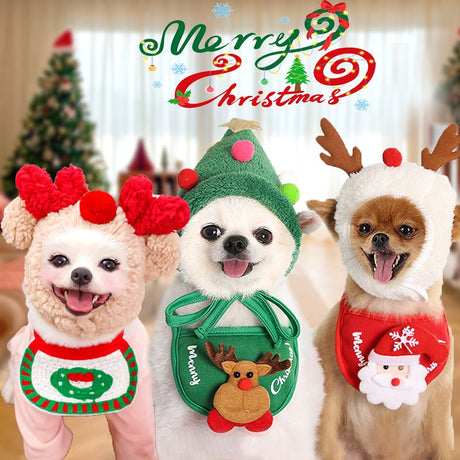 Weiwang Cartoon Pet Hat Christmas Deer Antlers White hat antlers S (good for 1.00 kg-4.00 kg pets)