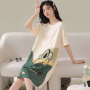 Women Summer Sleepwear Polyester Loose Dress Yellow XL