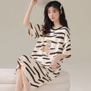 Women Summer Sleepwear Polyester Loose Dress Yellow XL