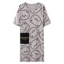 Women Summer Sleepwear Polyester Loose Dress Yellow XL