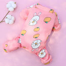 Shine Polyester Four Leg Dog Cat Pet Clothes 016D Four Leg Pants Powder White Rabbit Eating Oranges S (long back 25cm 1.50 kg-2.50 kg
