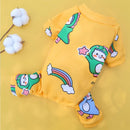 Shine Polyester Four Leg Dog Cat Pet Clothes 016D Four Leg Pants Powder White Rabbit Eating Oranges S (long back 25cm 1.50 kg-2.50 kg