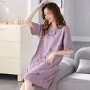 Women Summer Sleepwear Polyester Loose Dress Purple 5xl