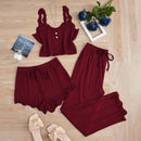 Subtle Lace Women Pajamas Set Sleepwear Black 5XL