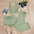 Subtle Lace Women Pajamas Set Sleepwear Black 5XL
