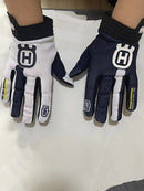Lohas Fox Motorcycle Gloves Knitting Anti Slip Breathable blue and white touch screen XL