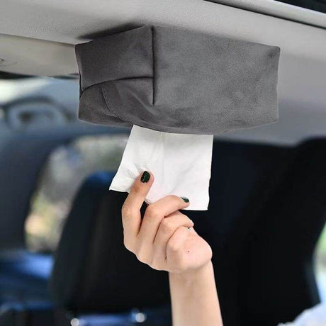 Car Tissue Box PU Magnetic Holder Coffee color