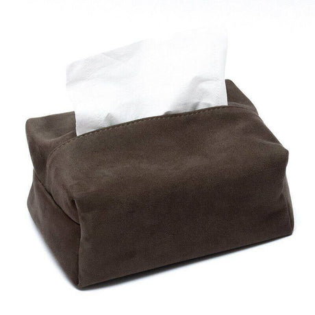 Car Tissue Box PU Magnetic Holder Coffee color