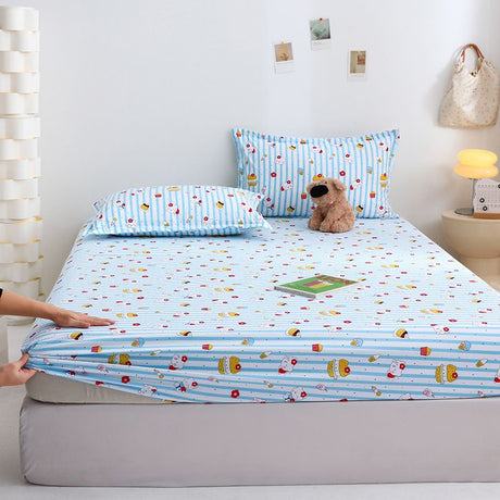 Yuan sheng Home Textiles Pure Cotton Cartoon Dog Sheet Cartoon white bear 90cm/200cm thin mattress model