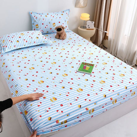 Yuan sheng Home Textiles Pure Cotton Cartoon Dog Sheet Cartoon white bear 90cm/200cm thin mattress model