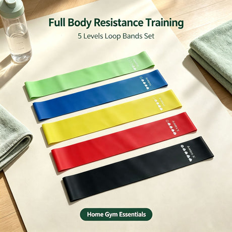 Yoga Cat TPE Resistance Bands Set 5 Colors Tension ring yellow 600*50*0.7-20 pounds