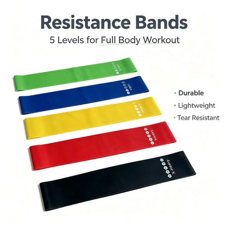 Yoga Cat TPE Resistance Bands Set 5 Colors Tension ring yellow 600*50*0.7-20 pounds