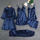 Butterfly Women Sleepwear Set Polyester Long Sleeve Brown XXXL