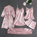 Butterfly Women Sleepwear Set Polyester Long Sleeve Navy Blue XXXL