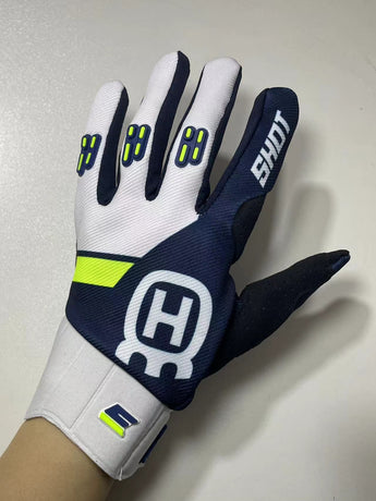 LOHAS FOX Motorcycle Gloves Touchscreen Knitting Long New blue and black full finger touch screen XL