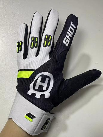 LOHAS FOX Motorcycle Gloves Touchscreen Knitting Long New black fluorescent