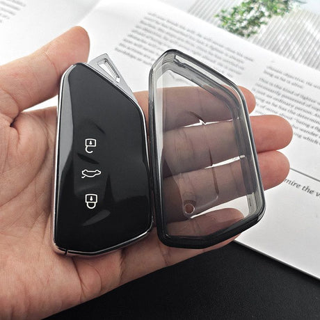 Volkswagen Golf 8 Key Cover TPU Transparent Type d - transparent black [single key cover]