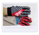 LOHAS FOX Cycling Gloves Nylon Wear Resistant Long. Black and white plaid
