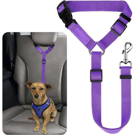 Li hang Pet Car Seat Belt Dog Harness Safety Rope Pink