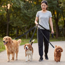 Chihuahua Pet Leash Double Headed Nylon 126cm Black Traction handle length and width 2.5cm, length 126cm, auxiliary rope width 2.5cm, length 76cm