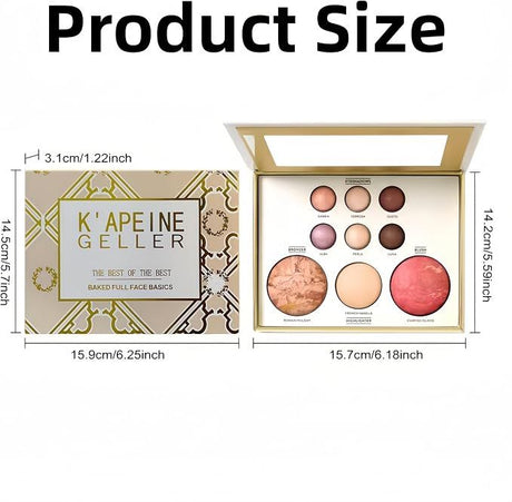 3pcs Baking Makeup Palette-Includes Brush, Facial Powder, Powder Blusher Eye Shadow, Multi-Product Palette for Eyelid Brightening & Face Contouring, for Daily Use or Dating
