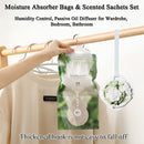 Moisture Absorber Bags & Scented Wardrobe Fresheners (9-Pack), Gardenia Scented Dehumidifier & Hanging Closet Sachets for Dampness & Odor Removal in Wardrobes, Cars & Bathrooms