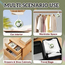 Moisture Absorber Bags & Scented Wardrobe Fresheners (9-Pack), Gardenia Scented Dehumidifier & Hanging Closet Sachets for Dampness & Odor Removal in Wardrobes, Cars & Bathrooms