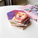 Drink Coasters Set of 6 with Holder,Cute Dog Absorbent Ceramic Coasters with Cork Base,Flexible Durable Non-Slip Hot,Tabletop Protection Mat for Table,Office,Desk,Bar,Gift