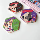 Drink Coasters Set of 6 with Holder,Cute Dog Absorbent Ceramic Coasters with Cork Base,Flexible Durable Non-Slip Hot,Tabletop Protection Mat for Table,Office,Desk,Bar,Gift