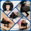 Head Rest for Mattress Home Massage Kit with Storage Bag Adjustable Height Face Down Pillow Multi Function Comfortable for Home Massage, Beauty Bed & Post-Surgery Recovery (Black)