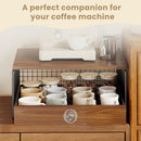 Coffee Machine Stand,Coffee Capsule Storage, Kitchen Counter Organizer with Drawer& Wire Basket, Space Saving Design, No Assembly, Tea Storage,for Kitchen Appliances