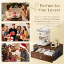 Coffee Machine Stand,Coffee Capsule Storage, Kitchen Counter Organizer with Drawer& Wire Basket, Space Saving Design, No Assembly, Tea Storage,for Kitchen Appliances