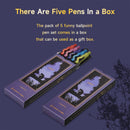 5 Pcs Retractable Gel Pens,0.5mm Ballpoint Black Ink Pens with Cute Cat Tail,Japanese Smooth Writing Fine for Cat Lovers School Office