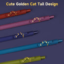 5 Pcs Retractable Gel Pens,0.5mm Ballpoint Black Ink Pens with Cute Cat Tail,Japanese Smooth Writing Fine for Cat Lovers School Office