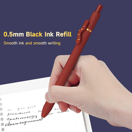 5 Pcs Retractable Gel Pens,0.5mm Ballpoint Black Ink Pens with Cute Cat Tail,Japanese Smooth Writing Fine for Cat Lovers School Office