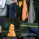 Portable Clothesline for Travel, Outdoor Camping Clothesline with 16 Clothes Clips,Lightweight Camping Clothes Drying Rope for Hotels Backyard Cruise Ships