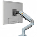 Single Monitor Arm for 17-30 Inch Screens,Height Adjustable Desk Mount Sliver Aluminium Monitor Stand, VESA 75/100mm with C-Clamp/Grommet Base&Gas Spring,Ergonomic Stand for Work/Gaming