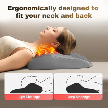Shiatsu Neck Massager with Heat and Remote,3D Kneading Back Massager, Massage Pillow for Back,Shoulder, Leg for Pain Relief, Gifts for Men Women Mom Dad, at Home Office and Car(Gray)